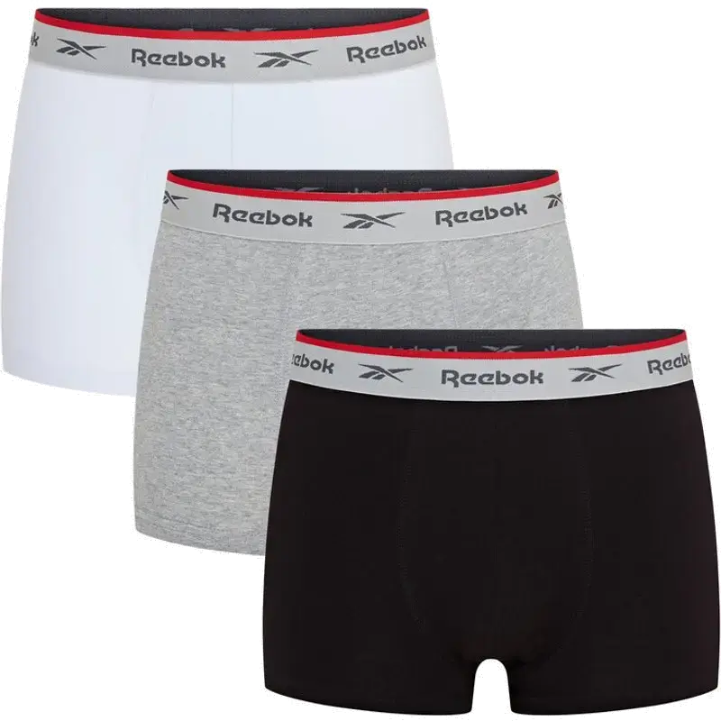Ovetts boxershorts - zwart/grijs gemêleerd/wit - maat M