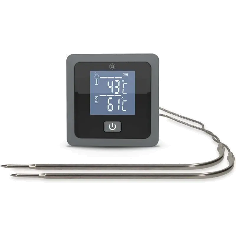 SmartLife vleesthermometer | Piep-/pushmelding | Bluetooth® | Timer | LCD | Aantal sensoren: 2 | 1,20 m | Sensorclips | Nedis® SmartLife | Grijs