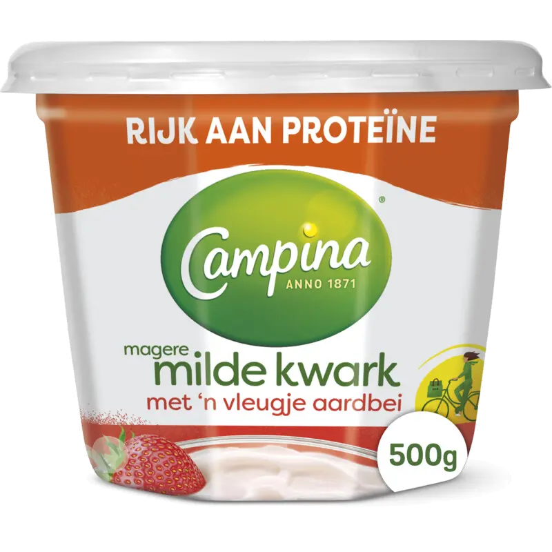 Magere kwark aardbei