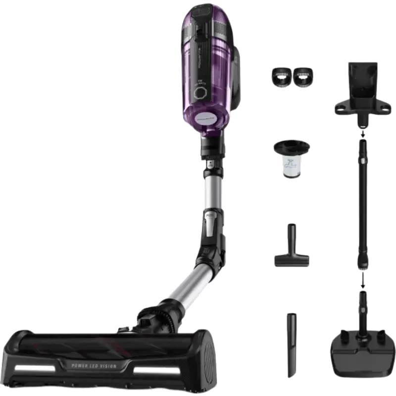 X-Force Flex steelstofzuiger - 185 W digitale motor - Flex-technologie voor onder meubels - Tot 35 minuten accuduur - Uitneembare in-schuifbare accu - LED-koplamp