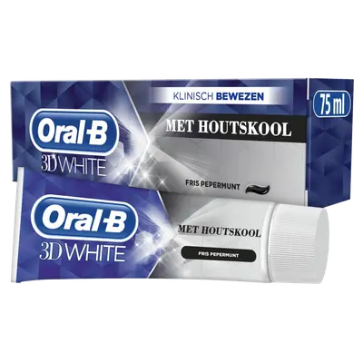 30% korting: Oral-B Tandpasta 3D White Houtskool 75ml