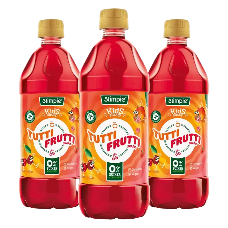 3x Slimpie Siroop Kids Tutti Frutti