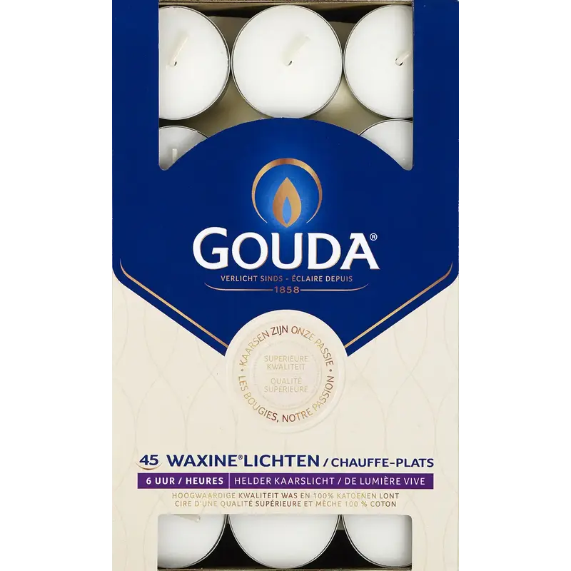 Waxinelicht Wit 6 uur 45 stuks