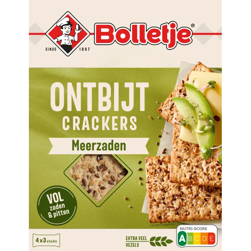 Ontbijtcrackers meerzaden 4 x 3 stuks