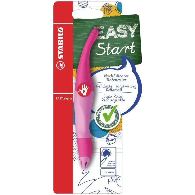 EASYoriginal - Ergonomische rollerballpen - Rechtshandig - 1 stuk - Lichtroze/Donkerroze