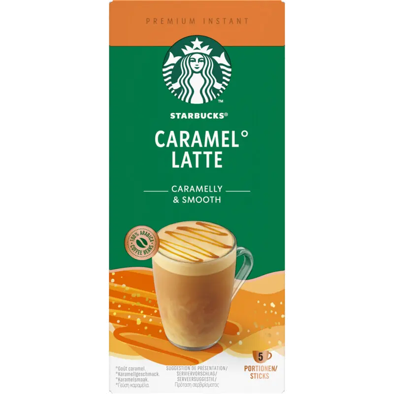 Caramel latte oploskoffie sticks