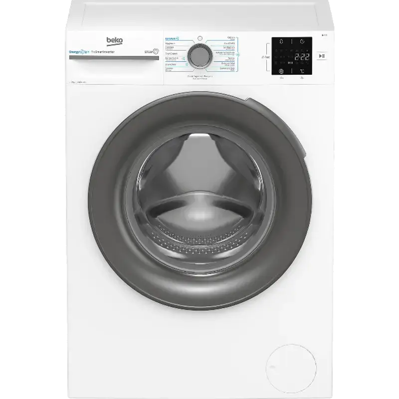 BM3WFU3741S Vrijstaande wasmachine - 7 kg capaciteit - 1400 tpm centrifugeersnelheid - Energieklasse C - 15 wasprogramma's - Zilver