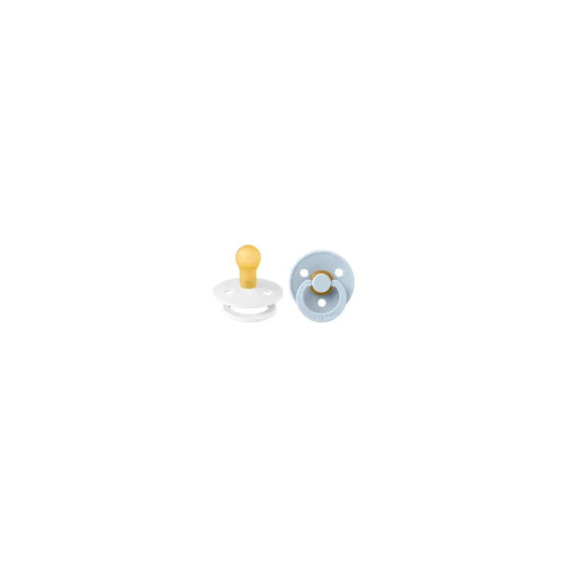Colour Pacifier - Stage 1 Fopspeen - 0+ maanden - 2 stuks - White / Baby Blue