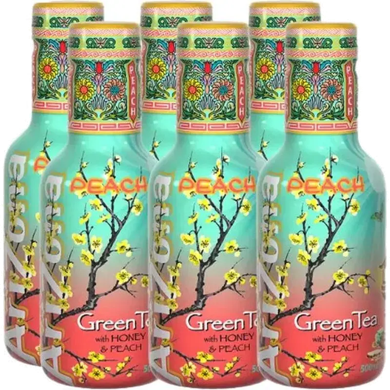 Groene thee met honing & perzik - 6 x 500 ml