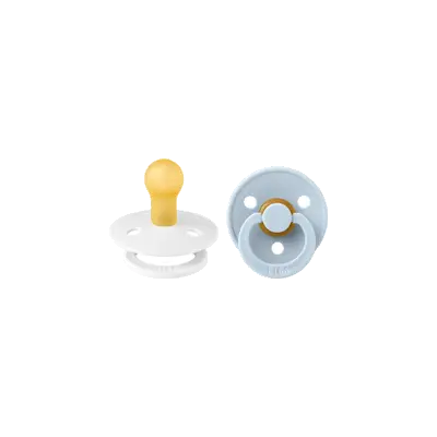Colour Pacifier - Stage 1 Fopspeen - 0+ maanden - 2 stuks - White / Baby Blue