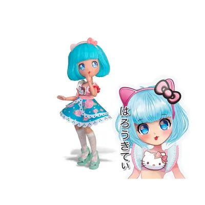 Manga pop, 19 cm (Pretty Pink - blauw haar)