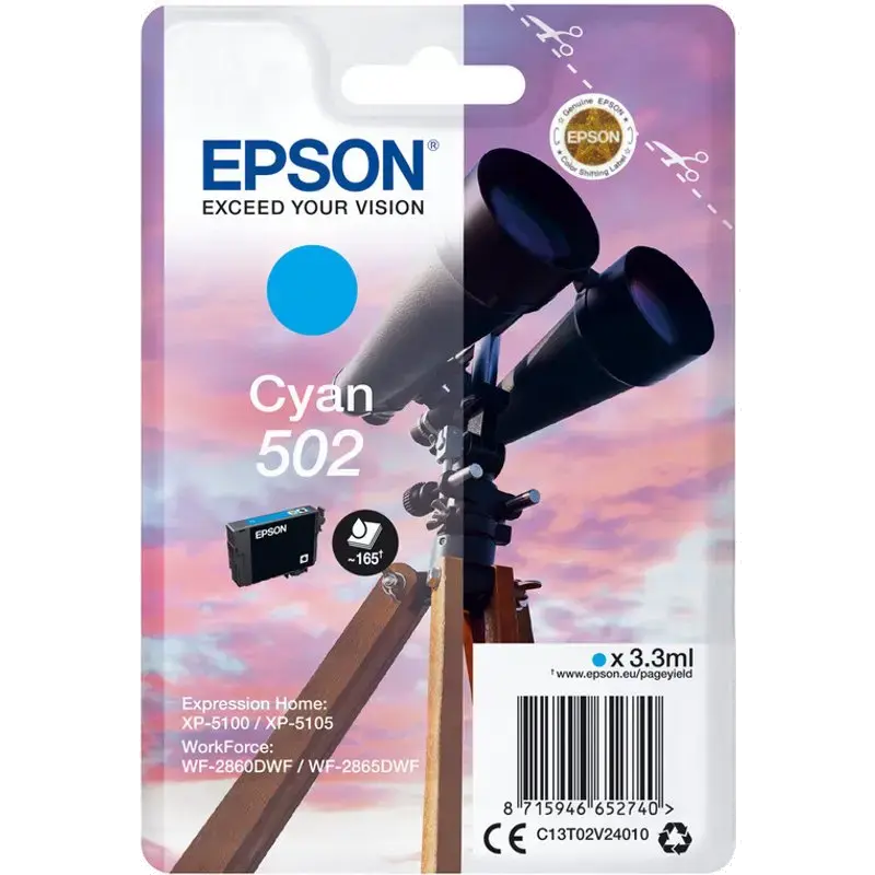 enkelvoudige verpakking cyaan 502 inkt