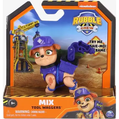 Rubble & Crew actie pup figuur - blauw, 21 cm