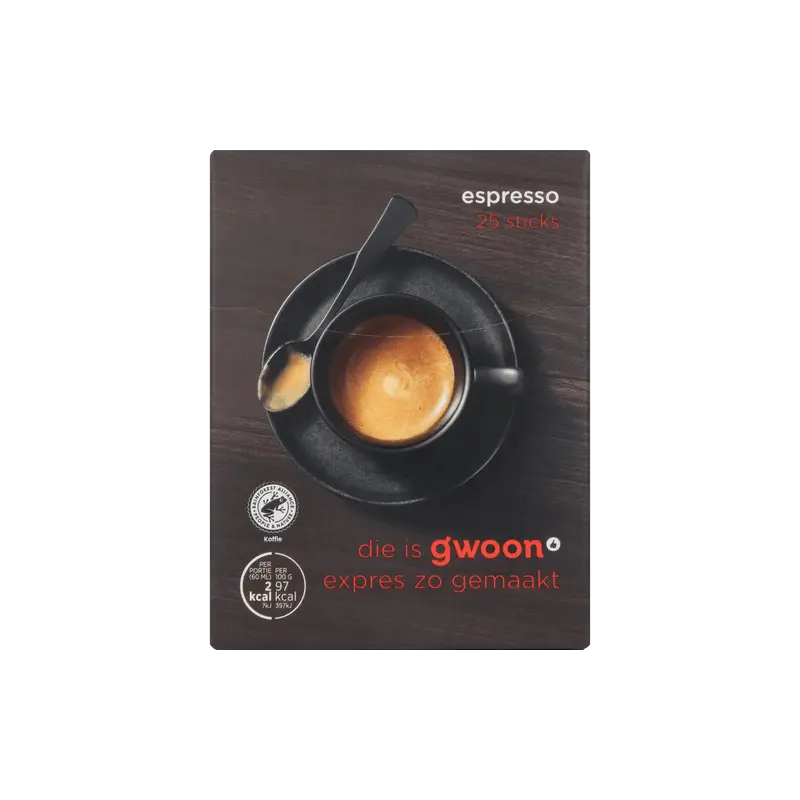 Oploskoffie espresso 25 sticks