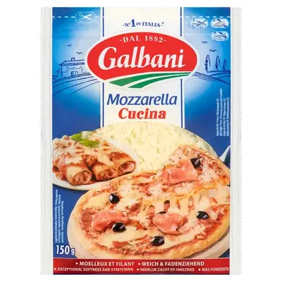 Mozzarella Cucina geraspte kaas 150 gram