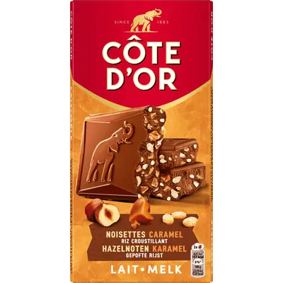 Chocoladereep hazelnoot karamel