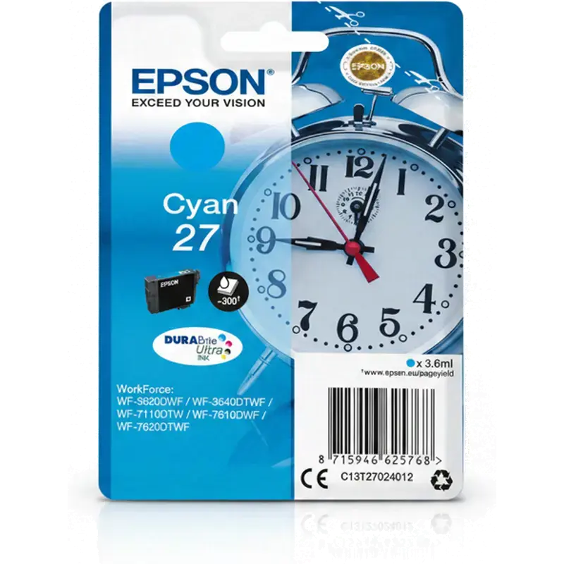 inktcartridge, cyaan, 27 DURABrite Ultra