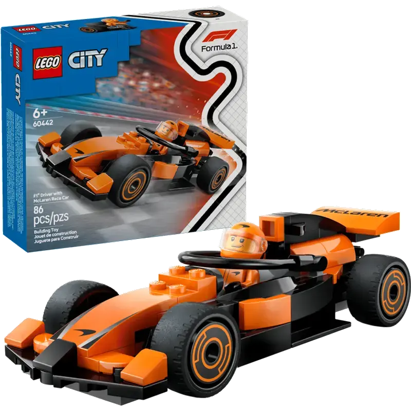 F1 coureur met mclaren racewagen