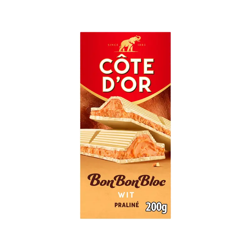 Bonbonbloc witte praline - 200 g