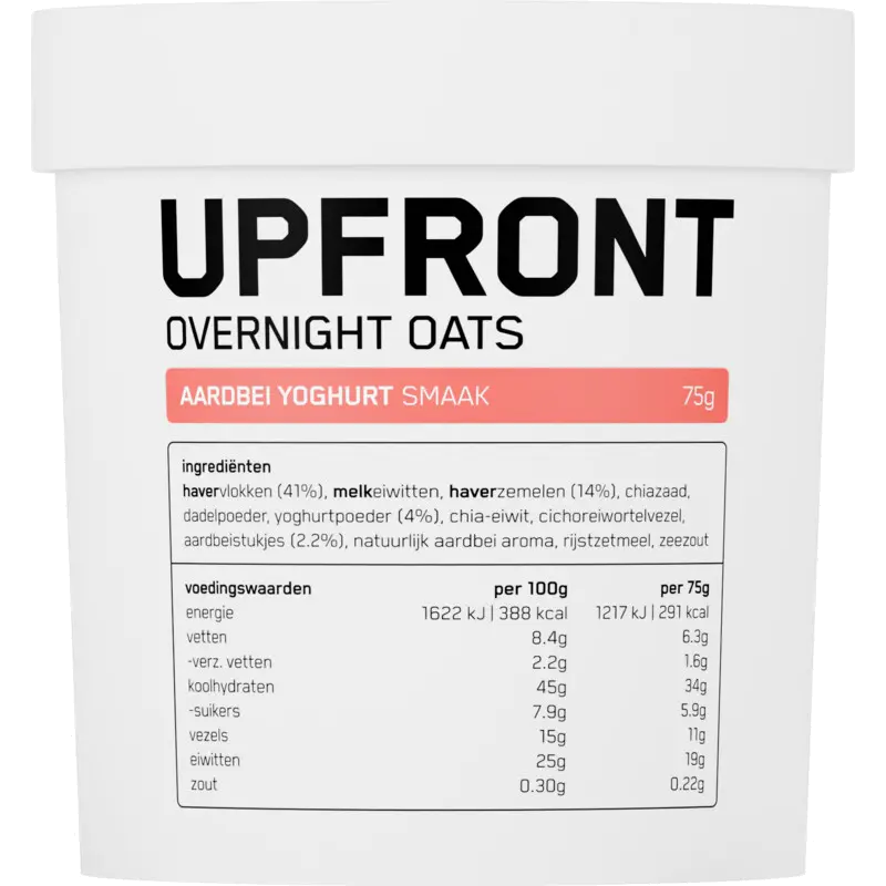 Overnight oats aardbei yoghurt smaak