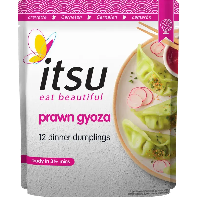 Eat beautiful prawn gyoza
