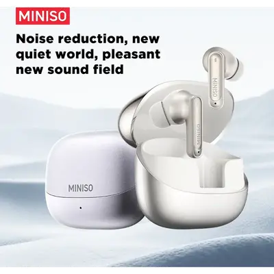MS106 Draadloze Bluetooth 6.0 oordopjes, High Fidelity, IPX5 waterbestendig, AI-taalvertaling, geschikt voor kantoor, sport, studeren en audiogesprekken, ingebouwde microfoon, TWS-oordopjes, zilver