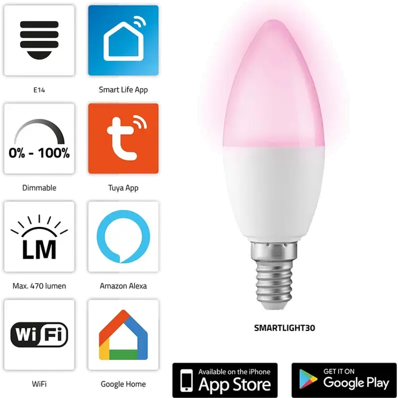 SMARTLIGHT30 Wi-Fi slimme LED-lamp 5 W wit